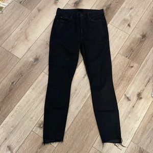 MOTHER stunner zip ankle step fray